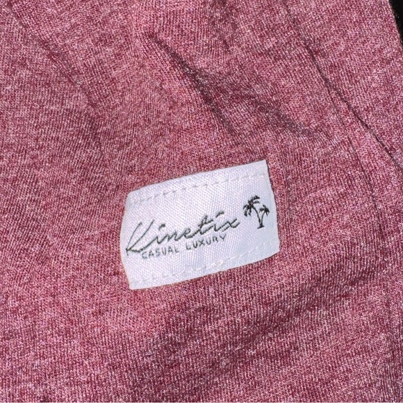 NWT Kinetix Casual Luxury men's long-sleeve tee hoodie Maroon Size Medium - Picture 2 of 7